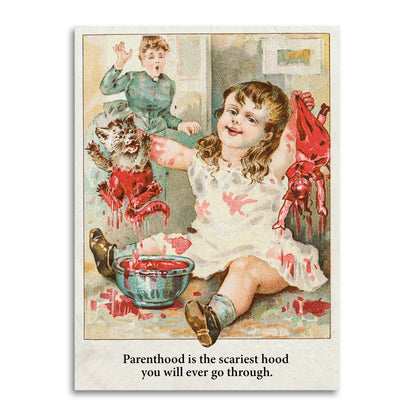 Baby Card; Parenthood Is the Scariest Hood (Baby Shower Card)