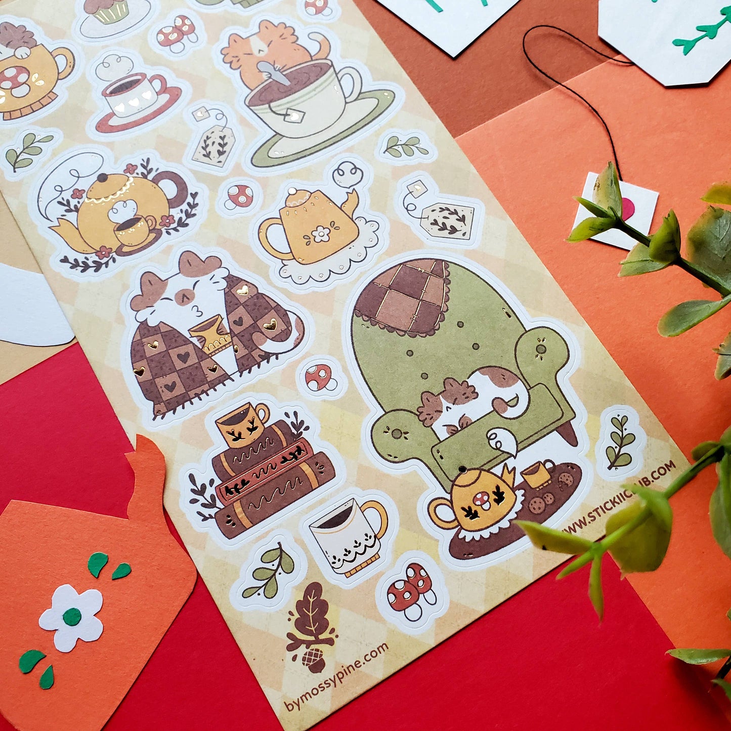 Stickii Sticker Sheet; Cozy Cats