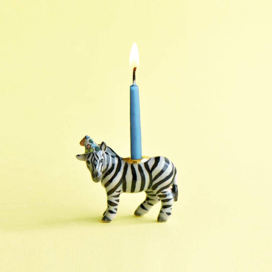 Camp Hollow Cake Topper; Zebra (Hand-Painted Porcelain)