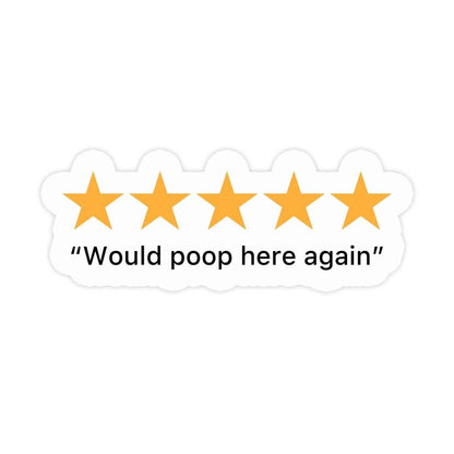 Vinyl Sticker; 5 Stars (Funny)