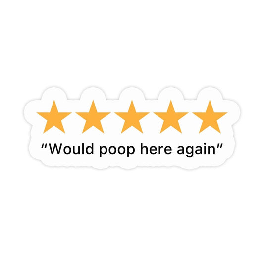 Vinyl Sticker; 5 Stars (Funny)