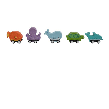 Wooden Pull Back Ocean Creatures; 5 Options