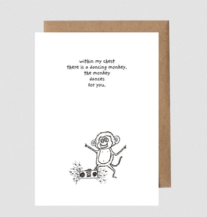 Greeting Card; Dancing Monkey