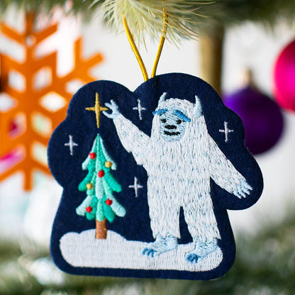 Embroidered Ornament; Yeti