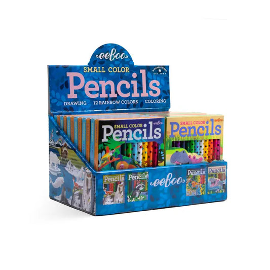 Eeboo Small Color Pencils; Animals in the Wild Assortment (12 Colors)