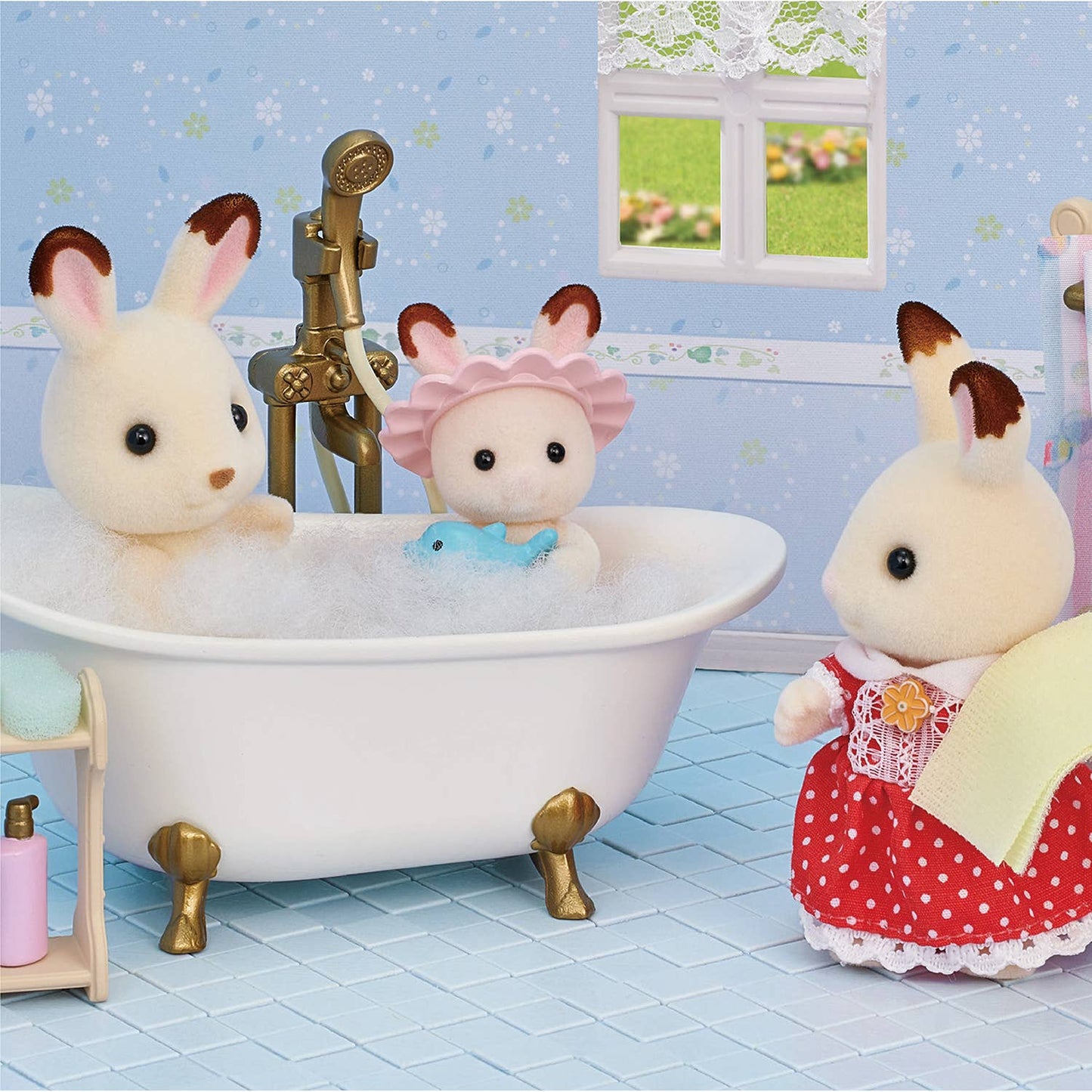 Calico Critters Dollhouse Furniture; Bath & Shower Set (Collectible)