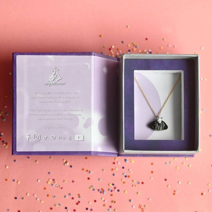 Necklace; Dream Moth By Camp Hollow (Hand-Painted Porcelain, 24k Gold Steel Chain)