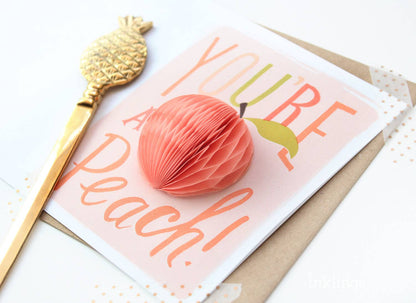 Greeting Card; You're A Peach - (Pop-up Card: Thank You/Friendship)