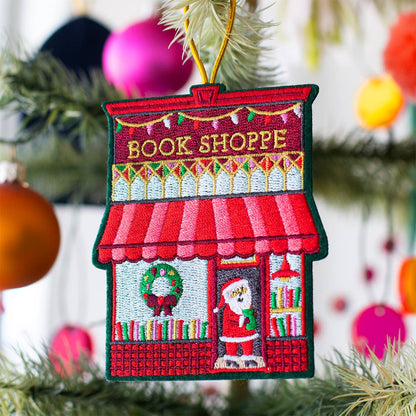 Embroidered Ornament; Book Shop