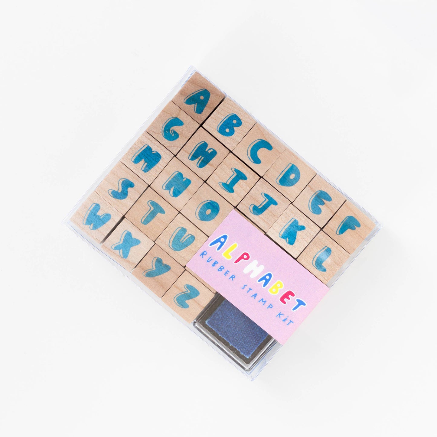 Stamp Kit; Alphabet (With Blue Neon Ink)