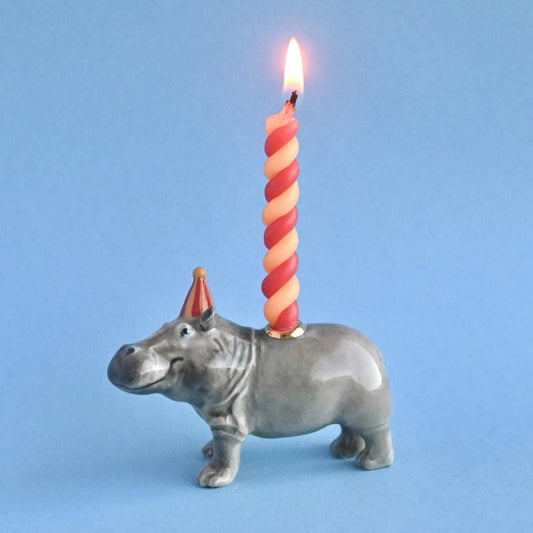 Camp Hollow Cake Topper; Hippo (Hand-Painted Porcelain)