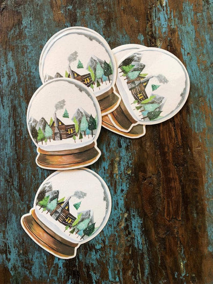 Vinyl Sticker; Clear Snow Globe