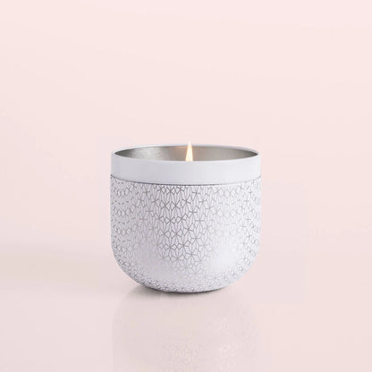 Volcano Candle;  White Opal Gilded Tin, 12.5 oz
