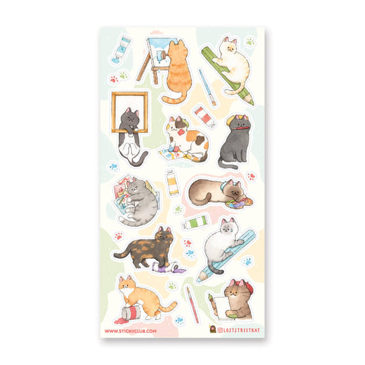 Stickii Sticker Sheet; Creative Cats