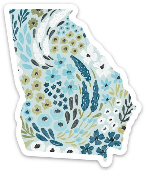 Vinyl Sticker; Georgia State Floral
