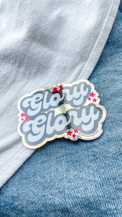 Vinyl Sticker; UGA Glory Glory (Holographic Background & White Background)
