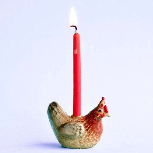 Camp Hollow Cake Topper; Year of the Rooster (Hand-Painted Porcelain)