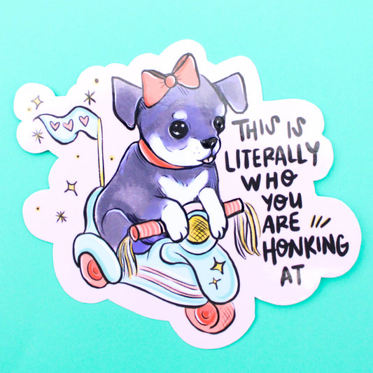 Vinyl Sticker; Scooter Puppy Jumbo Bumper