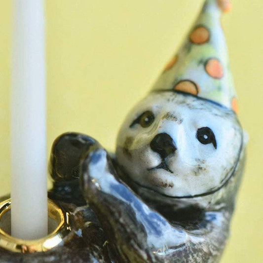 Camp Hollow Cake Topper; Otter (Hand-Painted Porcelain)