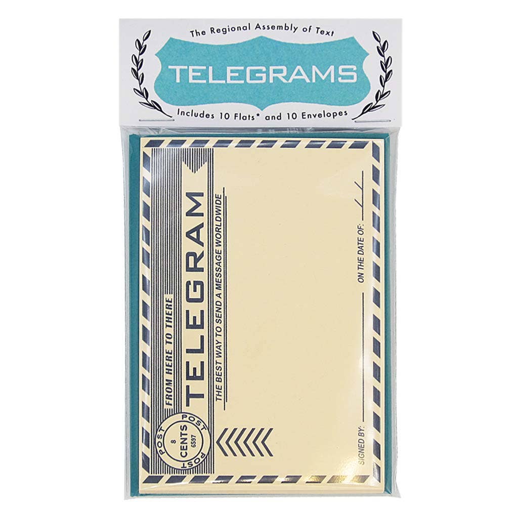 Note Card Set; Telegrams (10 Flat Note Cards + 10 Envelopes)