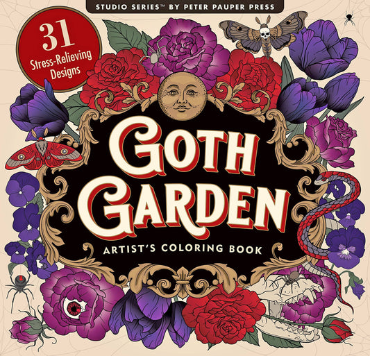 Adult Coloring Book; Goth Garden