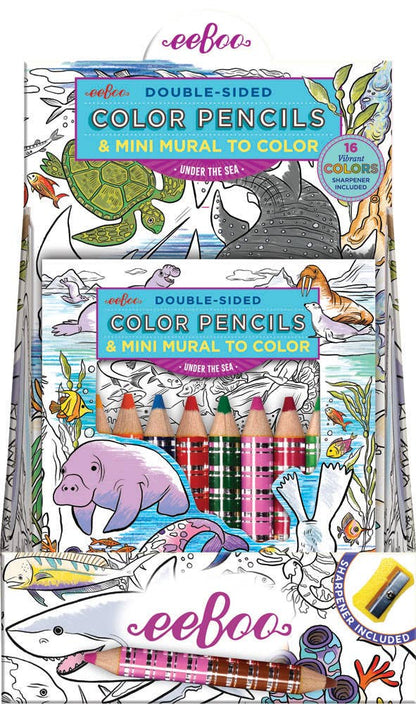 Eeboo Biggie Pencils with Fold-Out Mini Mural; Under the Sea