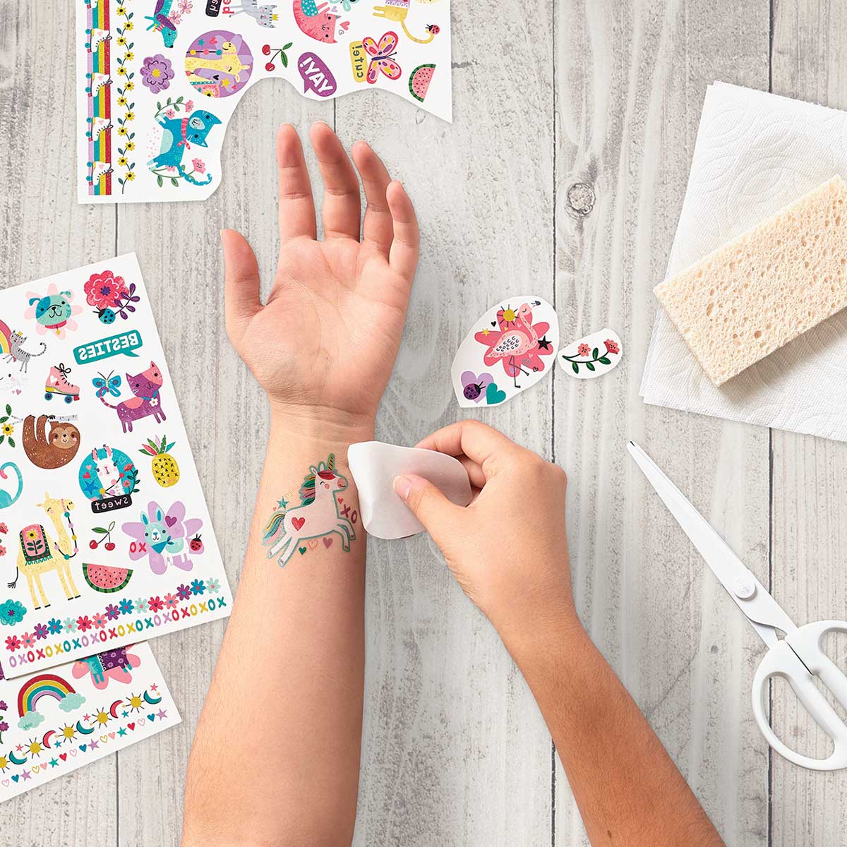Ooly Tattoo Palooza Temporary Glitter Tattoos; Over The Rainbow (3 Sheets)