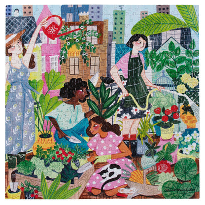 Eeboo Jigsaw Puzzle; Rooftop Garden (500 Piece, Square Puzzle)