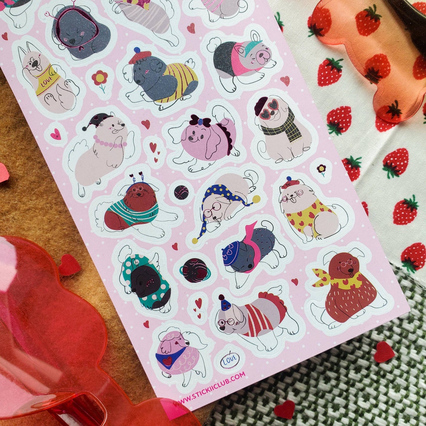 Stickii Sticker Sheet; Doggone Adorable