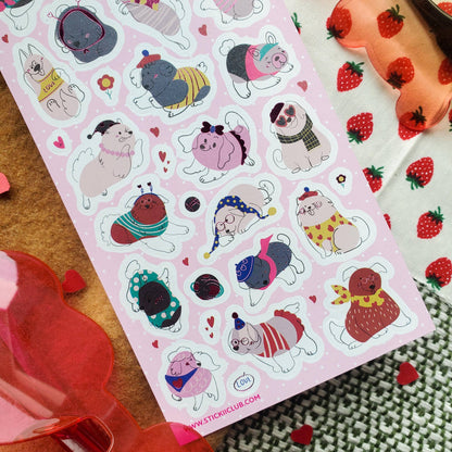 Stickii Sticker Sheet; Doggone Adorable
