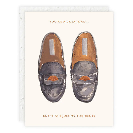 Seedlings Father's Day Card; Penny Loafers (Plantable Envelope)