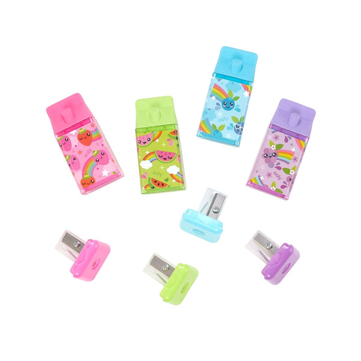 Ooly Scented Erasers + Sharpeners; Lil' Juicy Box (4 Fruity Scents)