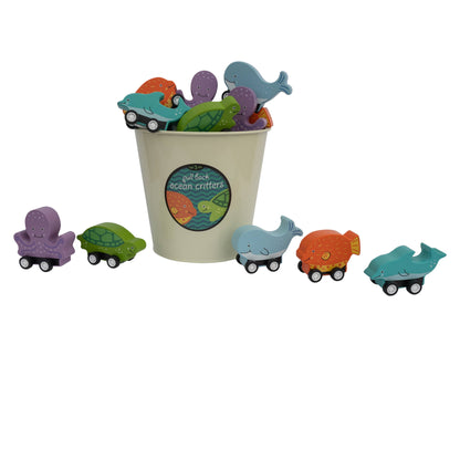 Wooden Pull Back Ocean Creatures; 5 Options