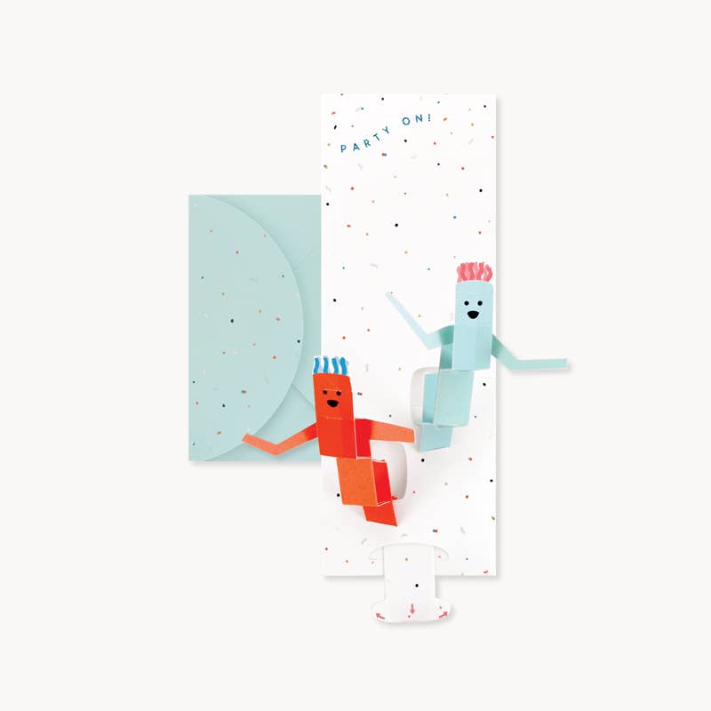 Greeting Card; Totally Tubular - Party On (Pop-Up Card)