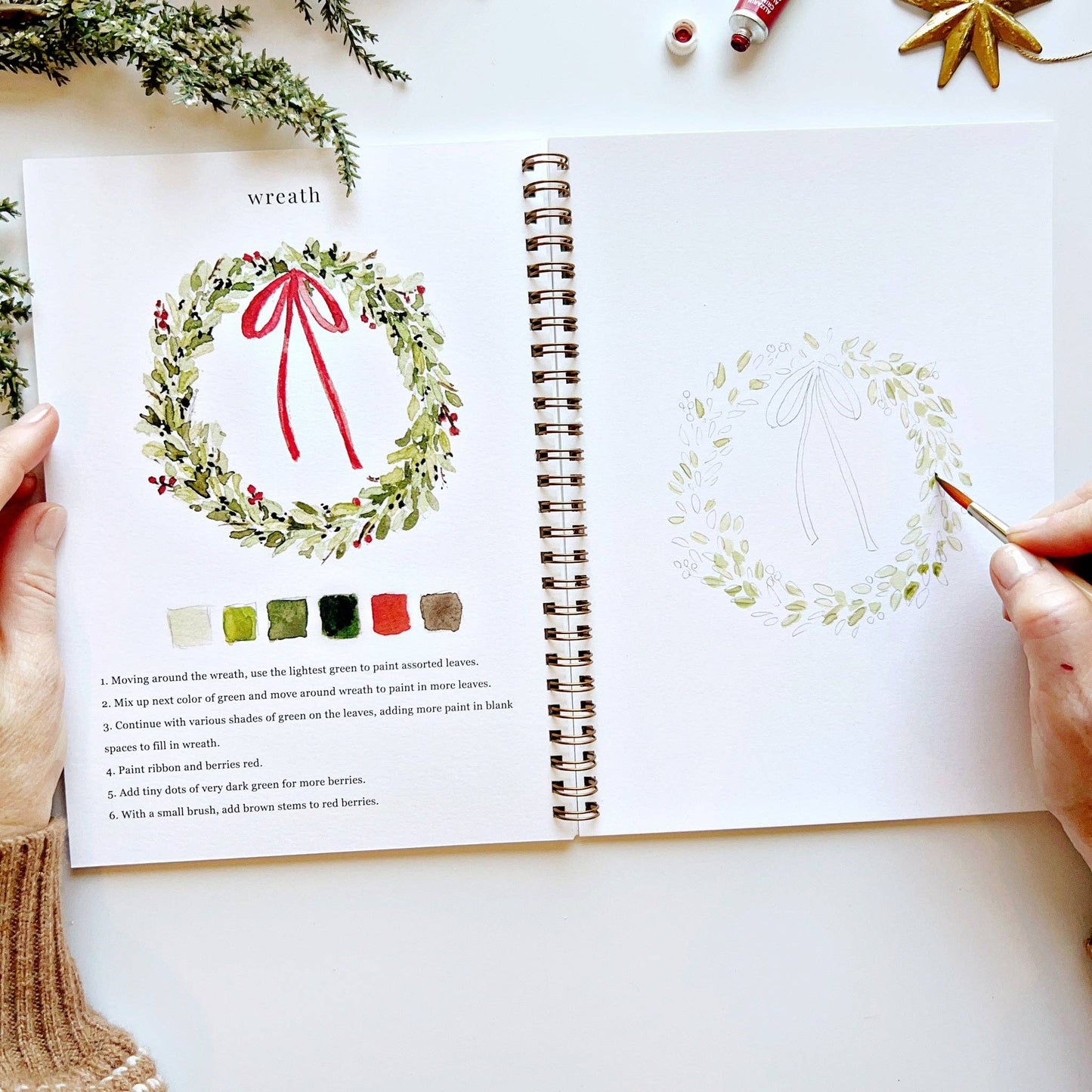 Watercolor Workbook; Christmas By Emily Lex Studio