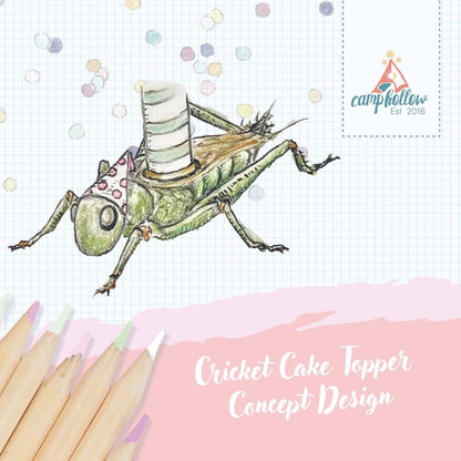 Camp Hollow Cake Topper; Cricket (Hand-Painted Porcelain)