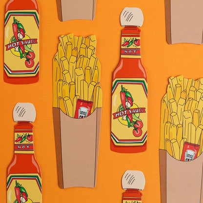 Bookmark; Hot Sauce (Die Cut) By Humdrum Paper