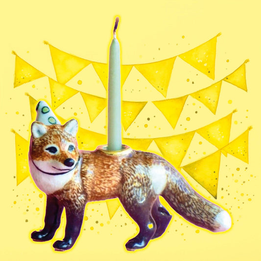 Camp Hollow Cake Topper; Red Fox (Hand-Painted Porcelain)
