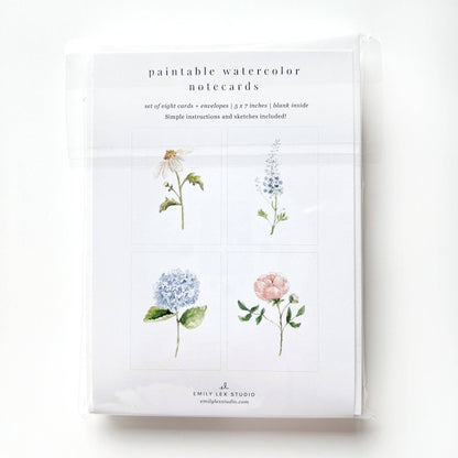 Paintable Notecard Set; Garden Flowers (Set of 8 Notecards & Envelopes)