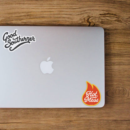 Good Southerner Vinyl Sticker; Hot Mess "Flame"