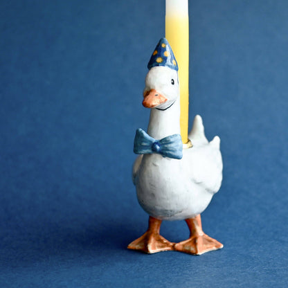 Camp Hollow Cake Topper; Blue Goose (Hand-Painted Porcelain)