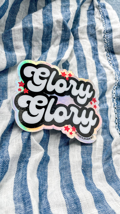 Vinyl Sticker; UGA Glory Glory (Holographic Background & White Background)