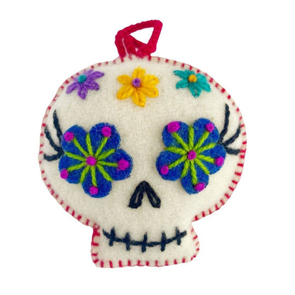 Embroidered Ornaments; Sugar Skull (Handmade)