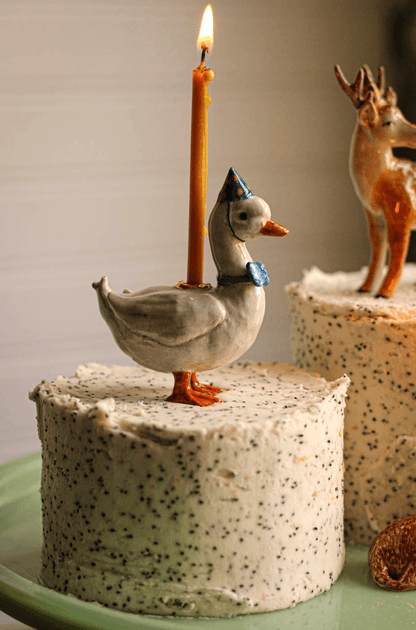Camp Hollow Cake Topper; Blue Goose (Hand-Painted Porcelain)
