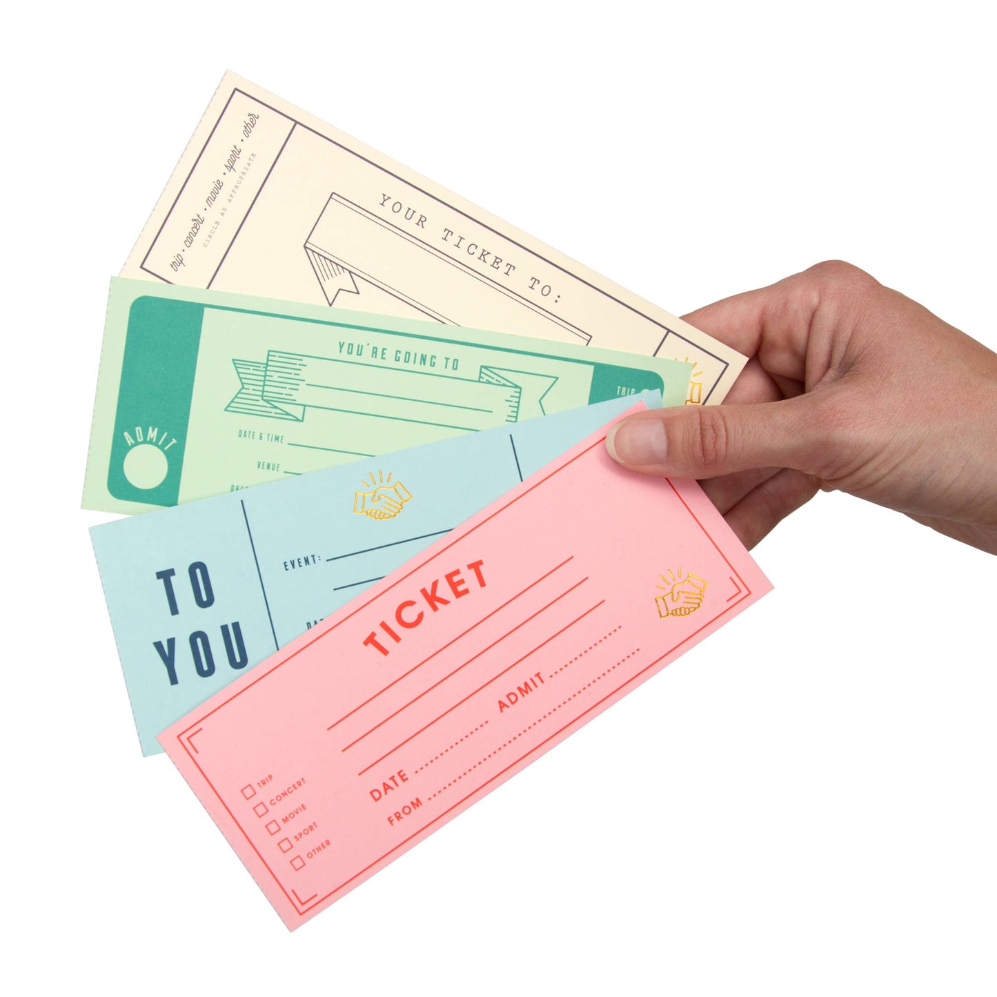 DIY Ticket Book (32 Tickets, 4 Designs)