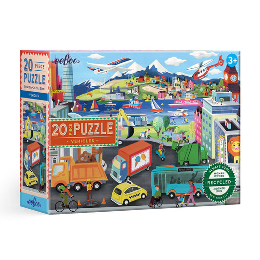 Eeboo 20 Piece Puzzle; Vehicles