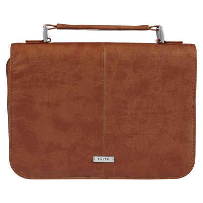 Bible Cover; Classic Brown Faith Badge