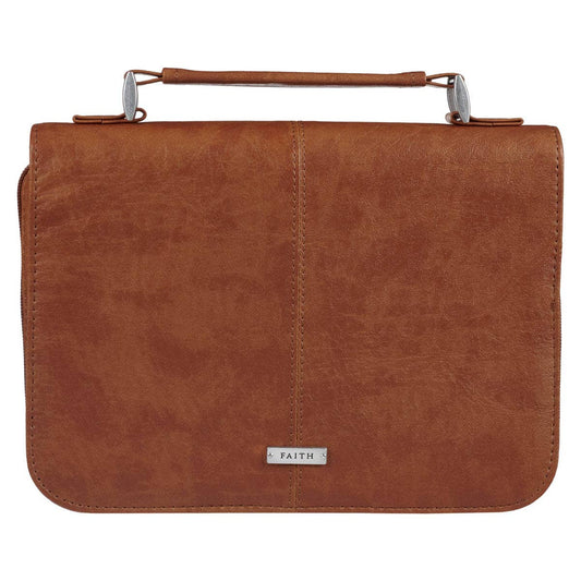 Bible Cover; Classic Brown Faith Badge