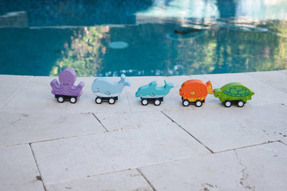 Wooden Pull Back Ocean Creatures; 5 Options