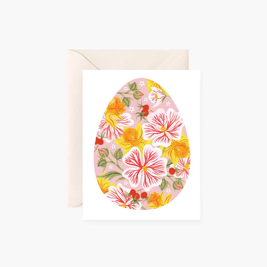 Easter Card; Blush Easter Egg By Botanica Paper Co.
